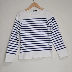 Saint James L'atelier Top Women Blue Striped France Designer Nautical S/34 US